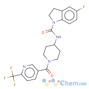 CAS No:909662-07-3 5-fluoro-N-(1-{[6-(trifluoromethyl)pyridin-3-yl]carbonyl}piperidin-4-yl)indoline-1-carboxamide