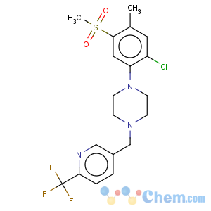 CAS No:909666-43-9 1-[2-chloro-4-methyl-5-(methylsulfonyl)phenyl]-4-{[6-(trifluoromethyl)pyridin-3-yl]methyl}piperazine