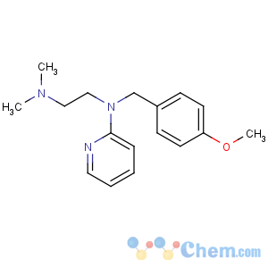 CAS No:91-84-9 N'-[(4-methoxyphenyl)methyl]-N,N-dimethyl-N'-pyridin-2-ylethane-1,<br />2-diamine