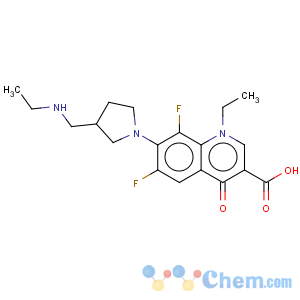 CAS No:91188-00-0 3-Quinolinecarboxylicacid,1-ethyl-7-[3-[(ethylamino)methyl]-1-pyrrolidinyl]-6,8-difluoro-1,4-dihydro-4-oxo-