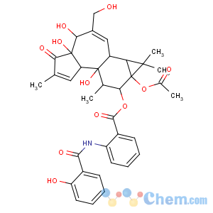 CAS No:91197-54-5 Benzoic acid,2-[(2-hydroxybenzoyl)amino]-,(1aR,1bS,4R,4aS,7aS,7bS,8R,9R,9aS)-9a-(acetyloxy)-1a,1b,4,4a,5,7a,7b,8,9,9a-decahydro-4,4a,7b-trihydroxy-3-(hydroxymethyl)-1,1,6,8-tetramethyl-5-oxo-1H-cyclopropa[3,4]benz[1,2-e]azulen-9-ylester (9CI)