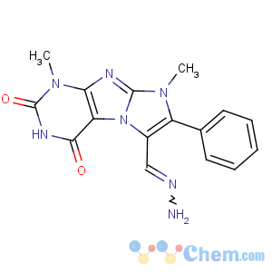 CAS No:91456-82-5 8-methanehydrazonoyl-4,6-dimethyl-7-phenylpurino[7,8-a]imidazole-1,<br />3-dione