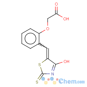CAS No:91493-66-2 {2-[(4-oxo-2-thioxo-1,3-thiazolidin-5-ylidene)methyl]phenoxy}acetic acid