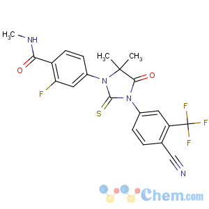 CAS No:915087-33-1 4-[3-[4-cyano-3-(trifluoromethyl)phenyl]-5,<br />5-dimethyl-4-oxo-2-sulfanylideneimidazolidin-1-yl]-2-fluoro-N-<br />methylbenzamide