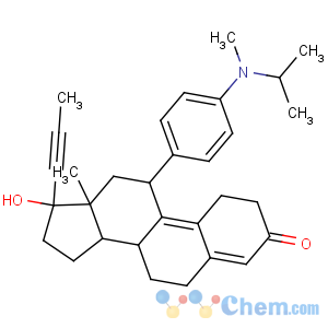 CAS No:91935-26-1 (8S,11R,13S,14S,<br />17S)-17-hydroxy-13-methyl-11-[4-[methyl(propan-2-yl)amino]phenyl]-17-<br />prop-1-ynyl-1,2,6,7,8,11,12,14,15,<br />16-decahydrocyclopenta[a]phenanthren-3-one