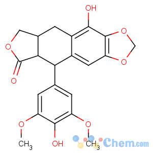 CAS No:92129-33-4 (5aR,8aR,9R)-4-hydroxy-9-(4-hydroxy-3,5-dimethoxyphenyl)-5a,6,8a,<br />9-tetrahydro-5H-[2]benzofuro[5,6-f][1,3]benzodioxol-8-one