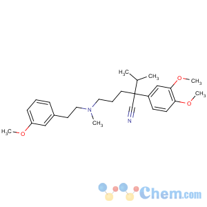 CAS No:92302-55-1 2-(3,<br />4-dimethoxyphenyl)-5-[2-(3-methoxyphenyl)ethyl-methylamino]-2-propan-2-<br />ylpentanenitrile