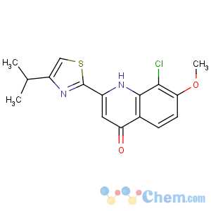 CAS No:923289-39-8 8-chloro-7-methoxy-2-(4-propan-2-yl-1,3-thiazol-2-yl)-1H-quinolin-4-one
