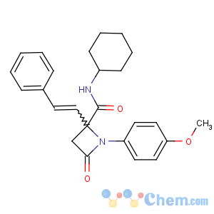 CAS No:924311-08-0 (2R)-N-cyclohexyl-1-(4-methoxyphenyl)-4-oxo-2-[(E)-2-phenylethenyl]<br />azetidine-2-carboxamide