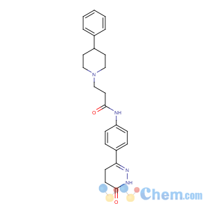CAS No:93277-96-4 N-[4-(6-oxo-4,<br />5-dihydro-1H-pyridazin-3-yl)phenyl]-3-(4-phenylpiperidin-1-yl)<br />propanamide