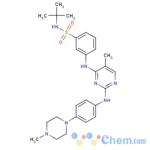 CAS No:936091-14-4 N-tert-butyl-3-[[5-methyl-2-[4-(4-methylpiperazin-1-yl)anilino]<br />pyrimidin-4-yl]amino]benzenesulfonamide