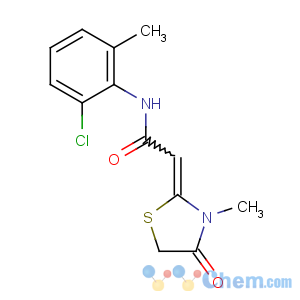 CAS No:93738-40-0 (2Z)-N-(2-chloro-6-methylphenyl)-2-(3-methyl-4-oxo-1,<br />3-thiazolidin-2-ylidene)acetamide