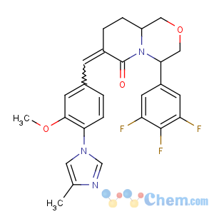 CAS No:937812-80-1 (4R,7E,<br />9aS)-7-[[3-methoxy-4-(4-methylimidazol-1-yl)phenyl]methylidene]-4-(3,4,<br />5-trifluorophenyl)-1,3,4,8,9,9a-hexahydropyrido[2,1-c][1,4]oxazin-6-one