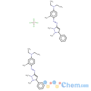 CAS No:94277-66-4 Bis(3-((4-(diethylamino)-o-tolyl)azo)-1,2-dimethyl-5-phenyl-1H-pyrazolium) tetrachlorozincate