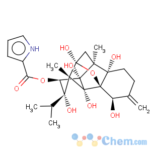 CAS No:94513-55-0 1H-Pyrrole-2-carboxylicacid,(4R,4aR,6S,6aS,7S,8R,8aS,8bR,9S,9aS)-dodecahydro-4,6,7,8a,8b,9a-hexahydroxy-6a,9-dimethyl-3-methylene-7-(1-methylethyl)-6,9-methanobenzo[1,2]pentaleno[1,6-bc]furan-8-ylester