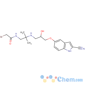 CAS No:95034-01-8 2-bromo-N-[2-[[3-[(2-cyano-1H-indol-5-yl)oxy]-2-hydroxypropyl]amino]-2-<br />methylpropyl]acetamide