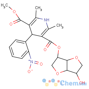 CAS No:95105-77-4 5-O-[(3S,3aR,6R,6aR)-3-hydroxy-2,3,3a,5,6,6a-hexahydrofuro[3,<br />2-b]furan-6-yl] 3-O-methyl<br />2,6-dimethyl-4-(2-nitrophenyl)-1,4-dihydropyridine-3,5-dicarboxylate