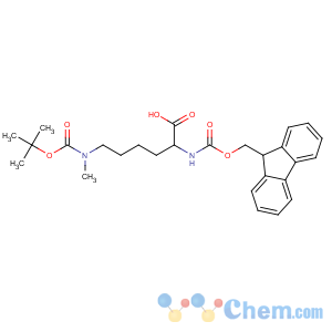 CAS No:951695-85-5 (2S)-2-(9H-fluoren-9-ylmethoxycarbonylamino)-6-[methyl-[(2-methylpropan-<br />2-yl)oxycarbonyl]amino]hexanoic acid