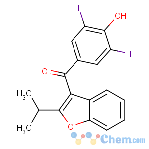 CAS No:95838-16-7 (4-hydroxy-3,5-diiodophenyl)-(2-propan-2-yl-1-benzofuran-3-yl)methanone