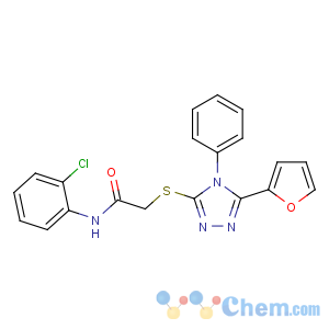 CAS No:959245-28-4 N-(2-chlorophenyl)-2-[[5-(furan-2-yl)-4-phenyl-1,2,<br />4-triazol-3-yl]sulfanyl]acetamide