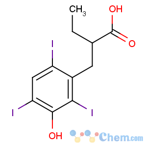 CAS No:96-84-4 2-[(3-hydroxy-2,4,6-triiodophenyl)methyl]butanoic acid