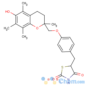 CAS No:97322-87-7 5-[[4-[(6-hydroxy-2,5,7,8-tetramethyl-3,<br />4-dihydrochromen-2-yl)methoxy]phenyl]methyl]-1,3-thiazolidine-2,4-dione