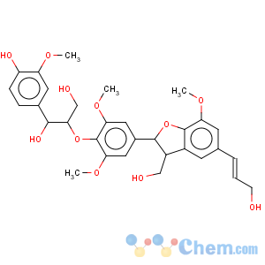 CAS No:97399-80-9 1,3-Propanediol,2-[4-[2,3-dihydro-3-(hydroxymethyl)-5-(3-hydroxy-1-propenyl)-7-methoxy-2-benzofuranyl]-2,6-dimethoxyphenoxy]-1-(4-hydroxy-3-methoxyphenyl)-
