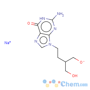 CAS No:97845-62-0 6H-Purin-6-one,2-amino-1,9-dihydro-9-[4-hydroxy-3-(hydroxymethyl)butyl]-, sodium salt (1:1)