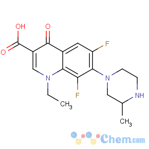 CAS No:98079-51-7 1-ethyl-6,<br />8-difluoro-7-(3-methylpiperazin-1-yl)-4-oxoquinoline-3-carboxylic acid